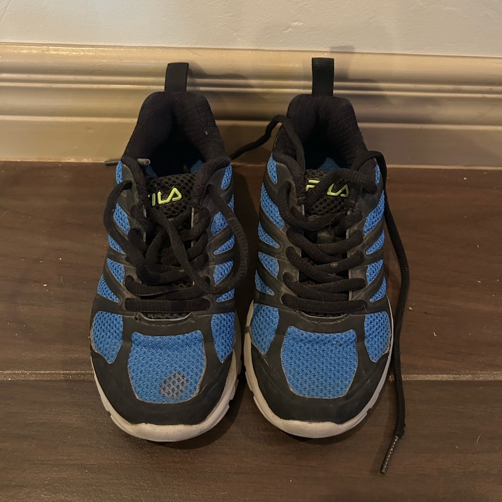 Fila Kids Black and Blue Athletic Sneakers